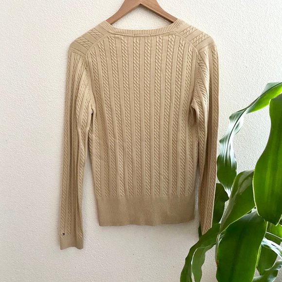 Tommy Hilfiger Tan V-neck Sweater - Picture 2 of 5